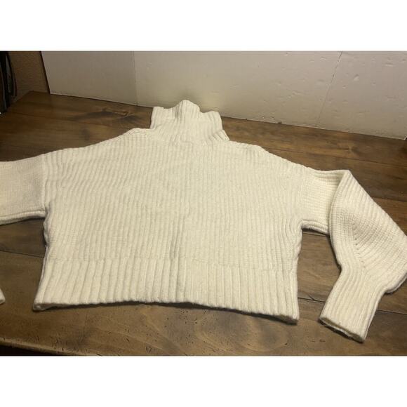 Varley Rogan Sweater Women's Large Ivory Stretch Long Sleeves Turtle Neck - Picture 13 of 13